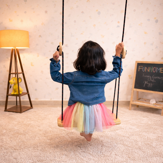 Premium wooden kids swing for home indoor use