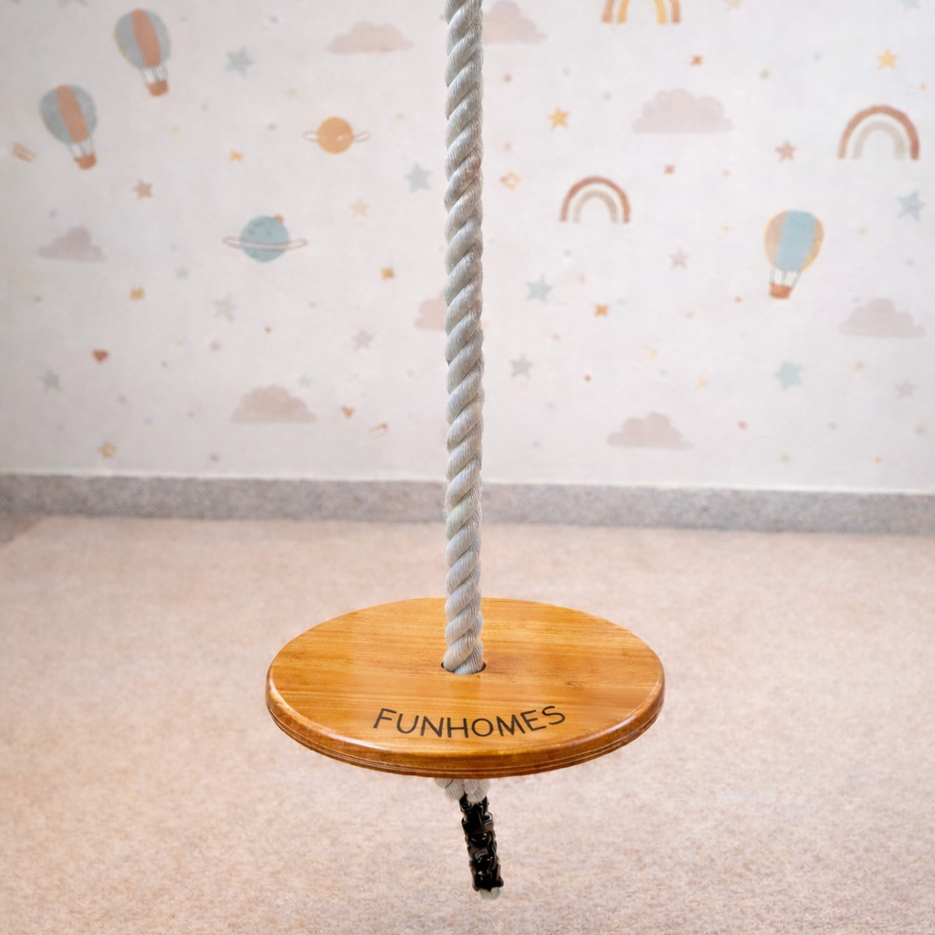 wooden disc swing for kids indoor home